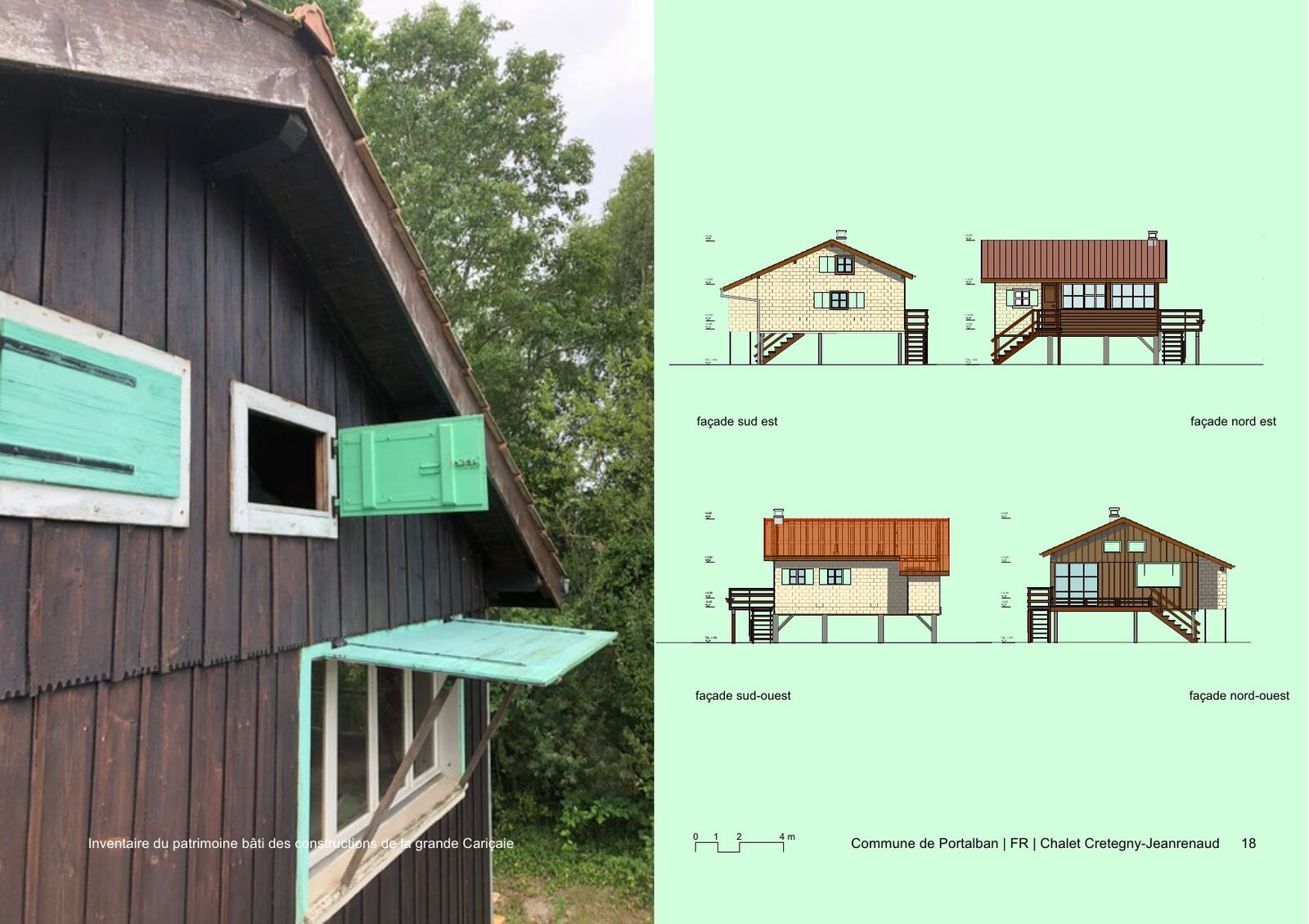 Façades et plans, Portalban FR, Grande Cariçaie