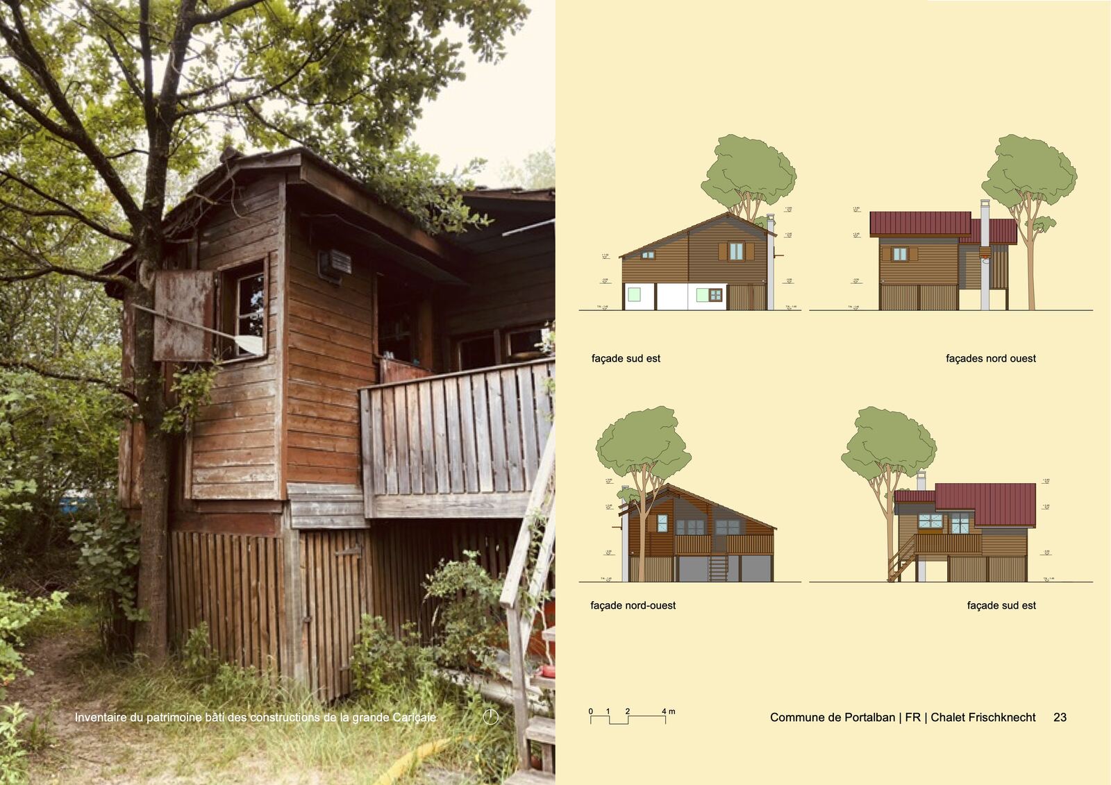 Implantation et façades, Portalban FR, Grande Cariçaie